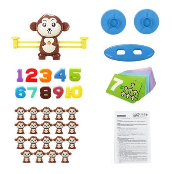Montessori Math Meci Jucărie Joc de Bord Maro Maimuță Scară de Echilibrare Numărul Echilibru Joc de Copii de Învățare de Învățământ Adăugați și Scade
