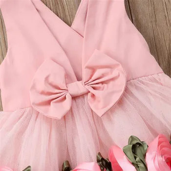Noi 2018 rochie de vara pentru fete pentru copii haine florale fete pentru copii haine Rochii pentru Fete ziua de naștere petrecere de nunta rochie bow