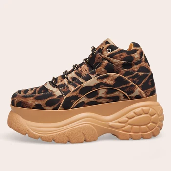 2020 Femei Leopard Platforma Adidasi Primavara & Toamna De Moda Doamnelor Indesata Pantofi Casual Fete Lycra Gros Cu Talpi De Pantofi De Sport