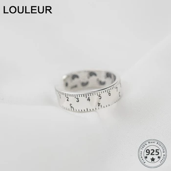 LouLeur Real Argint 925 Conducător Scară Inele Drăguț Mic Amprenta Creativă Original Deschis Inele Pentru Femei Moda Bijuterii