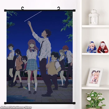Anime drăguț koe no katachi O Voce Tăcută nici shoya Ishida Shoko Nishimiya Yuzuru Nishimiya Perete Scroll Poster Mural Otaku Decor Acasă