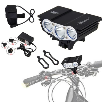 Luminoase Bicicleta Lumina 3xT6 LED-uri Față Biciclete Lumina 4 Moduri de Comutare Ciclism Lampa cu Acumulator+Încărcător+Stop