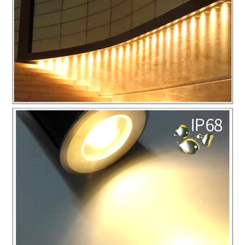 IP68 Impermeabil LED Lumina Subteran 3W în aer liber, Teren de Grădină Calea Etaj Subteran Peisaj de Grădină 24V 12V Mini Reflectoarelor