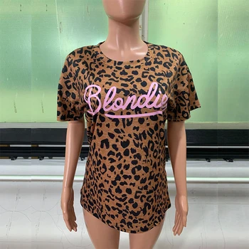 Leopard Femei T shirt Blondie Scrisoare Grafic Harajuku Doamnelor Tricouri Cauzalitate Epocă Vara coreean Haine de sex Feminin Pantera T-shirt