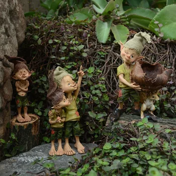 Drăguț Zână Statuie Elfi Figurina De Colectie Rășină Sculptura Acasă Decor De Basm Ornament De Gradina, Accesorii Birou Decor
