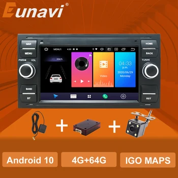 Eunavi Radio Auto Multimedia Player Android 10.0 2 Din GPS, Autoradio Pentru Ford Mondeo, S-max, Focus C-MAX, Galaxy Fiesta Formă de Fuziune