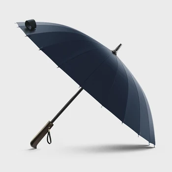 Umbrelă de ploaie 24 De Puternic Vânt Glassfiber Cadru din Lemn Mâner Lung Umbrele HKS99