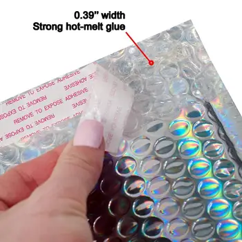 5PCS Holografic Metalice Bubble Mailer Ambalare Cadou Glamour Colorate in Nuante Argintii Folie Pernă Căptușită de Expediere Plicuri
