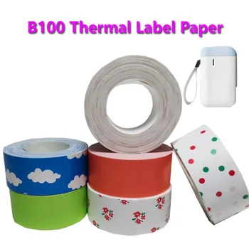 B100 Termice Etichete de Hârtie B100 Mini-imprimantă de Etichete de hârtie rezistent la apa Anti-Ulei Pret Eticheta Policromatice Rezistent la zgarieturi