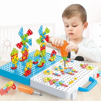 Copii de Foraj Șurub Piuliță Puzzle-uri Jucarii Pretinde Juca Instrument de Foraj Demontarea Ansamblului Copii Burghiu Puzzle 3D Jucarii Pentru Băiat