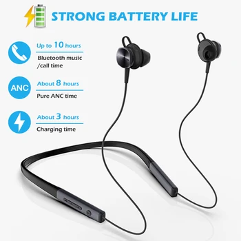 Cigfun Căști fără Fir ANC Căști Bluetooth5.0 Sport De Susținere Casti Cu Microfon Activ De Anulare A Zgomotului Căști Pentru Telefon