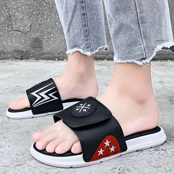 WEH 2020 tendință slide-uri pentru barbati Vara Flip-Flops, Papuci de Oameni pe Plajă în aer liber Pantofi Bărbați Clasic Sandale de Vară Moale Sandale alb