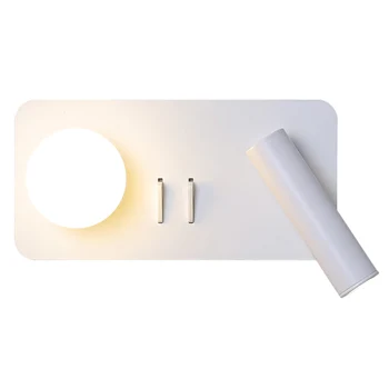 Modernă cu LED-uri Lampă de Perete Metalic Acrilic Alb Nordic Rotund de Perete de Lumină cu Reflector Rotativ pentru Dormitor, Bucatarie Loft Acasă Decor