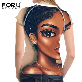 Tricouri Femei 2019 Sexy Fete din Africa de Imprimare 3D O Gâtului Maneca Scurta tricou Casual, Slim Moda Tricou Streetwear Teuri Plus Dimensiune