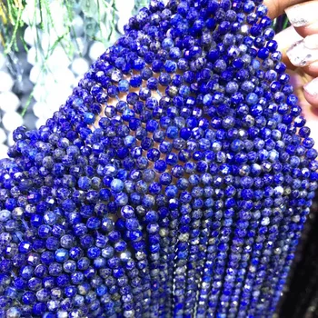 Mici Piatră Naturală Fațete lapis lazuli Piatră Margele Rotunde 2/3/4/5mm Secțiunea Margele Vrac Pentru a Face Bijuterii DIY Colier Cercei