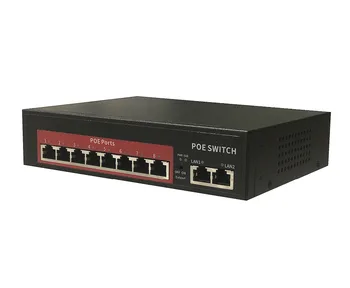 8CH Port Switch POE IEEE802.3 la/af 10 Port 8+2 POE 120W Ethernet Injector Power Over Ethernet