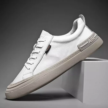 Piele moale, alb pantofi barbati 2020 nou coreean tendință toate-meci de adidași de culoare albă stil Britanic barbati pantofi de alergat