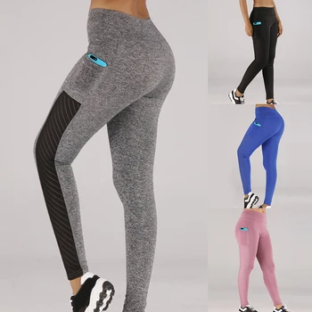 Femei Pantaloni de Yoga Talie Mare Burtica Control Sportive Difuzate de Sport Colanti cu Buzunare Fittness Yoga Jambiere 2020 Moda