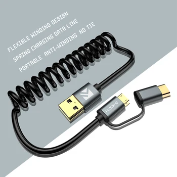 FLOVEME QC3.0 Cablu USB de Încărcare Tip C Cablu pentru iPhone X Xs Max 2 in 1 C USB Cablu de Încărcare Rapidă Cablu Micro USB pentru Telefon