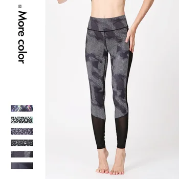 De înaltă Talie Pantaloni de Yoga pentru Femei Fitness Sport Jambiere Dungi de Imprimare Elastic sală de Gimnastică Antrenament Colanti S-XL Rulează Pantaloni Plus Dimensiune