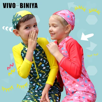 Copii costume de Baie Lycra Soare UV Protectie UPF50+ Diveskin-O singură Bucată Sari Costum cu Fermoar Frontal Rash Guards Băieți/ Fete în Vârstă de la 3 la 12 Ani
