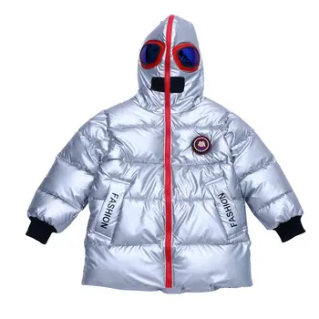 De Brand Nou pentru Copii Băiat Jacheta de Iarna cu Ochelari pe Capota Băiat Cool Zăpadă Haina Jacheta pentru Copii de Înaltă Calitate Zăpadă Haine 3-9 Ani
