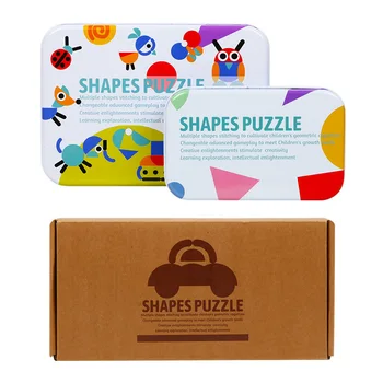 Model de lemn Animale Jigsaw Puzzle Sortare și Stivuire Jocuri Montessori Jucării Educative pentru Copii mici