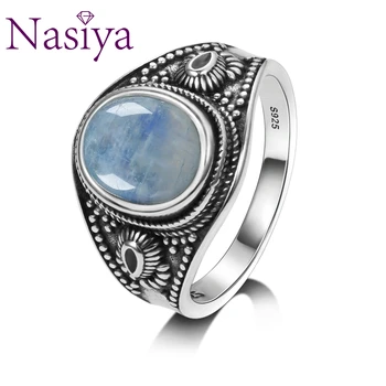 Nasiya Naturale Piatra Argint 925 Inele Bijuterii Barbati Pentru Femei Partid Plivitul Aniversare De Logodna Cadouri Bijuterii Fine