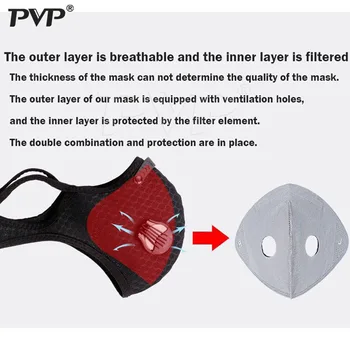 Masca Cu 1 Înlocuire Pad 2 Supape De Evacuare Respirabil Jumătate Față Reutilizabile Fata Masca De Acoperire Pentru Ciclism În Aer Liber, Lucru Esențial
