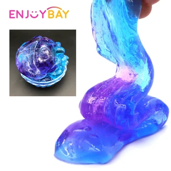 Magic DIY Clar Noroi Modelare Lut Jucărie Gradient de Cristal Colorat Noroi Multicolor Noroi Jucării Anti Stres Jucărie pentru Copil Adult