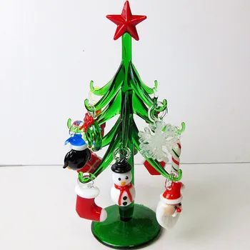 Personalizate lucrate Manual din Sticlă de Murano Meserii Pom de Crăciun Ornamente Figurine de Simulare Crăciun Decoratiuni interioare Pandantiv Cadouri 15cm