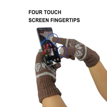 F Riverruns Iarnă Tricot Mănuși（3）- Touchscreen Mănuși de Cald - Lână Moale, Mănuși pentru Bărbați și Femei de Funcționare, de Lucru, de Conducere