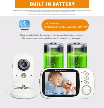 3.2 inch Baby Monitor Wireless Video Color de Înaltă Rezoluție Copii Nanny de Securitate aparat de Fotografiat Viziune de Noapte Temperatura de Monitorizare de Somn