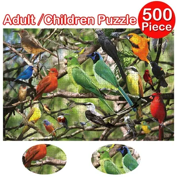 1 Set de 500 de Piese de Puzzle-Puzzle-uri de Hârtie Păsări model Adulți Mare Joc de Puzzle Interesant Jucării Copil Cadou детские игрушки Picătură Navă