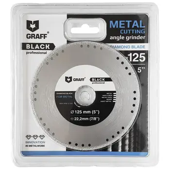 De tăiere disc de diamant pentru metal 125mm Graff negru pentru Makita unghi (bulgară)