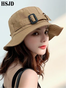 Femei Vara Margine Largă Centura Decorate Palarie de Soare 2019 Noua Moda Casual Femei Pliabil de Plaja pălărie Anti-UV Bumbac de protecție Solară Capac