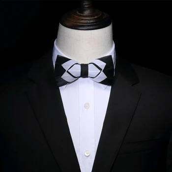 JEMYGINS Original Black & White Feather Bow Tie Realizate manual de Tineri de Moda Bărbați Papion Broșă Pin Cutie Cadou Set Pentru Petrecerea Papion