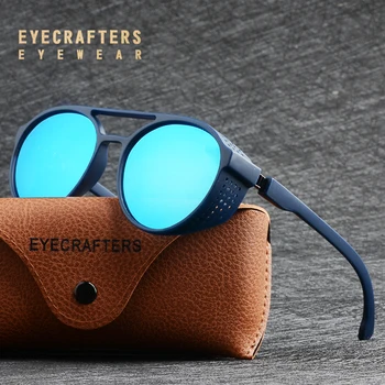 Eyecrafters Retro Rotund ochelari de Soare Polarizat Steampunk Bărbați Femei Brand Designer de Ochelari Oculos De Sol Nuante de Protecție UV