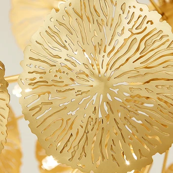 Frunze De Lotus Art Inoxidabil Interior Lămpi De Perete Aur Corpuri De Lampă Elegant Din Metal Creative Lumini Led-Uri Lumina De Perete Pentru Camera De Zi