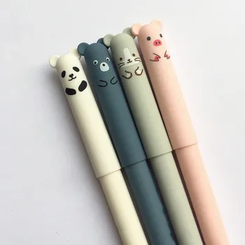 48PCS coreea Drăguț Erasable Pen Porc Panda Erasable Pixuri cu Gel de Desene animate poate fi ștearsă Magic Frecare en-Gros