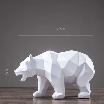 [MGT]Nordice Creative Geometrice Simple Urs Polar Animal Rășină Statuie Decor Acasă Decorare Camera de zi