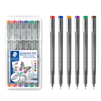 Germania STAEDTLER 305 Culoare Pigment Linie Creioane de Desen Linie Elaborarea de Mână-pictat-6 Culori rezistent la apa de Artă Profesionist
