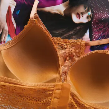 X 2019 Femei Sexy Solid Dantelă Căptușită Fata Catarama de Frumusete Înapoi Nici un Inel de Oțel s-au Adunat 3/4 Cana Ajustat-curele Sutien, Slip Set