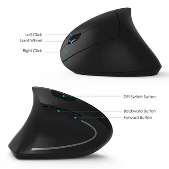 6D 2.4 G Wireless Ergonomic Vertical Mouse-ul Stânga Optice 1600DPI Zgomot Redus Mouse-ul Desktop Pc Gamer Laptop Tăcut Gaming cu Microfon