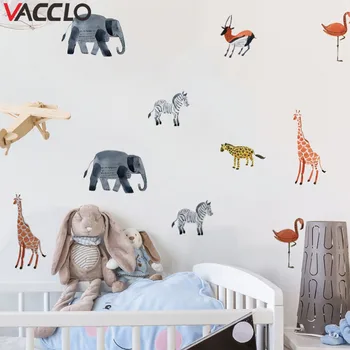 Vacclo 24buc DIY Nordic Decorative de Perete Autocolante de Desene animate de Animale Camera de zi Dormitor Decorare sala de Clasă Autocolante de Perete Decalcomanii