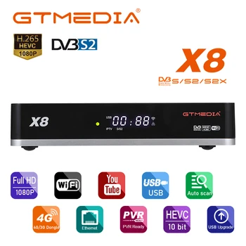 GTMedia X8 Receptor de Satelit 1080P, DVB-S2 S2X Suport Multi-stream Auto Biss Set Top Box Decodor actualizare de la V8 NOVA V9 Super