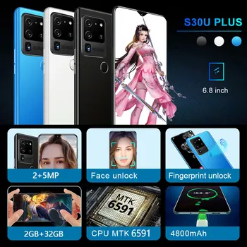 SOYES S30U Plus 6.8 inch Telefoane Mobile Android 3GB RAM 32GB ROM Smartphone-uri Impermeabil 4800mAh Telefoane mobile