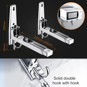 Rack-Cadru Cuptor Cu Microunde Suport De Bucătărie Reglabil Pentru Montare Pe Perete Telescopic Pliabil Suport Poliță Ușor De Instalare Universal