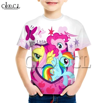 CLOOCL Micul Meu Ponei Copil T-shirt de Imprimare 3D de Vânzare Fierbinte de Vara pentru Copii Baieti si Fete cu mânecă Scurtă Gât Rotund de Sus