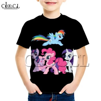 CLOOCL Micul Meu Ponei Copil T-shirt de Imprimare 3D de Vânzare Fierbinte de Vara pentru Copii Baieti si Fete cu mânecă Scurtă Gât Rotund de Sus